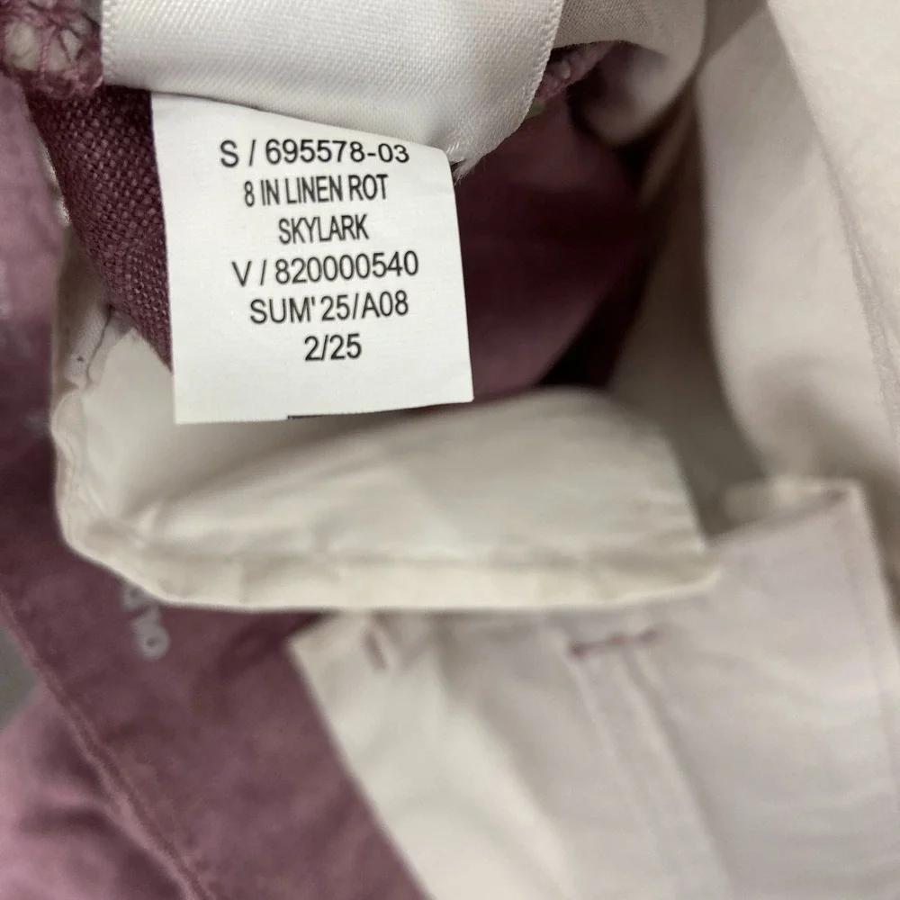 Old Navy Slim Linen Blend Chino Shorts Mens 36‎ Tall Pink Mid Rise Performance